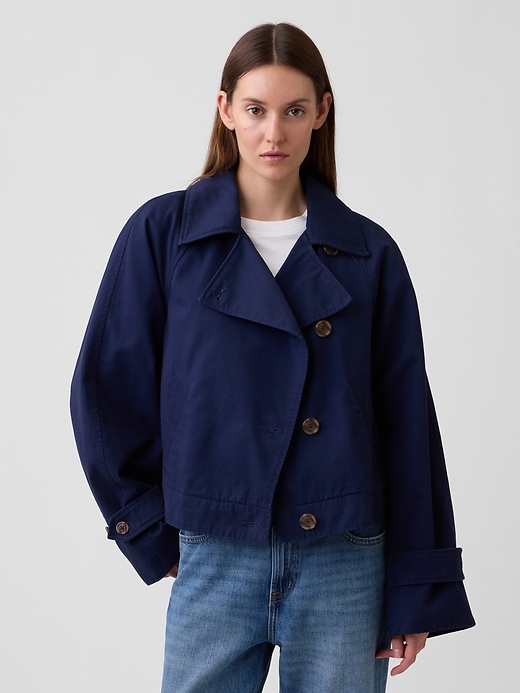 Image number 1 showing, Relaxed Cropped Trench Coat