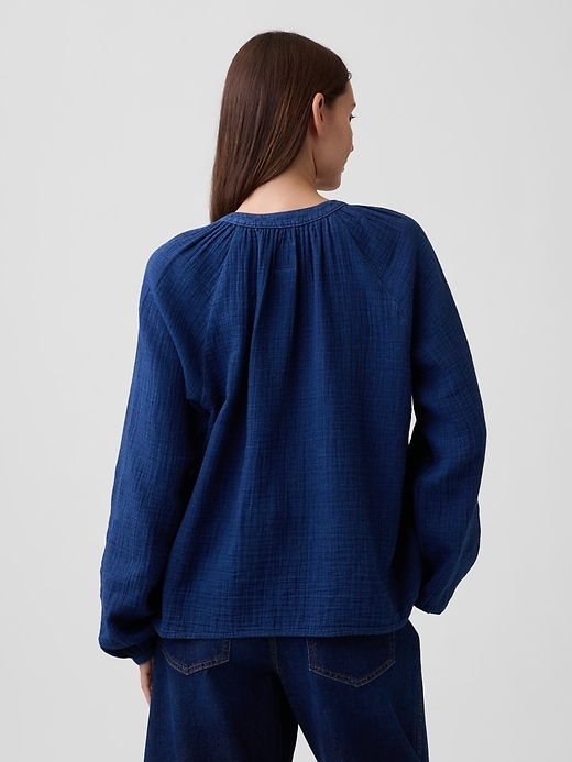 Image number 2 showing, Oversized Gauze Top