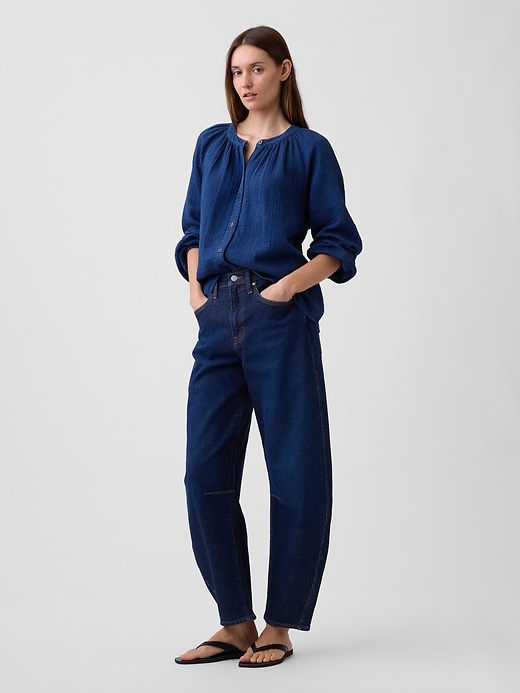 Image number 3 showing, Oversized Gauze Top