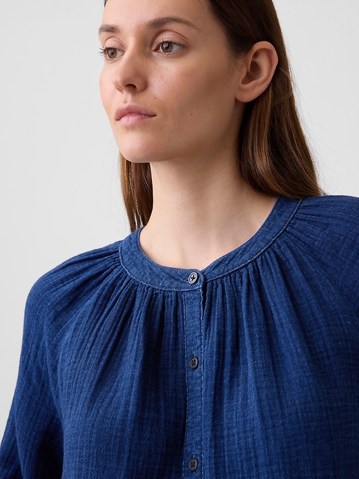 Image number 4 showing, Oversized Gauze Top