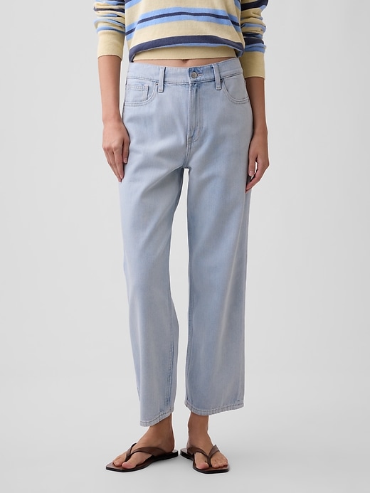 Image number 2 showing, Mid Rise SuperSoft Relaxed Straight Crop Jeans