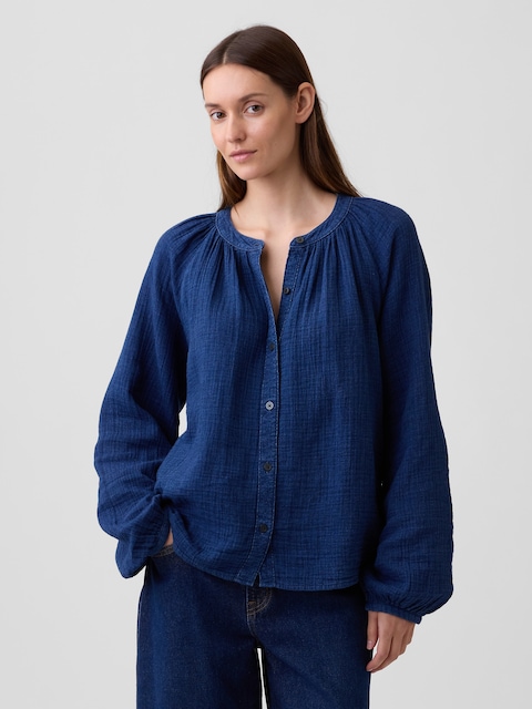 Oversized Gauze Top