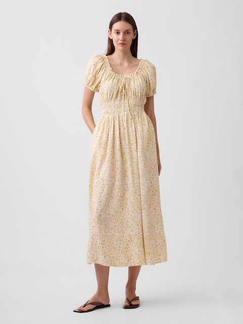 Puff Sleeve Maxi Dress