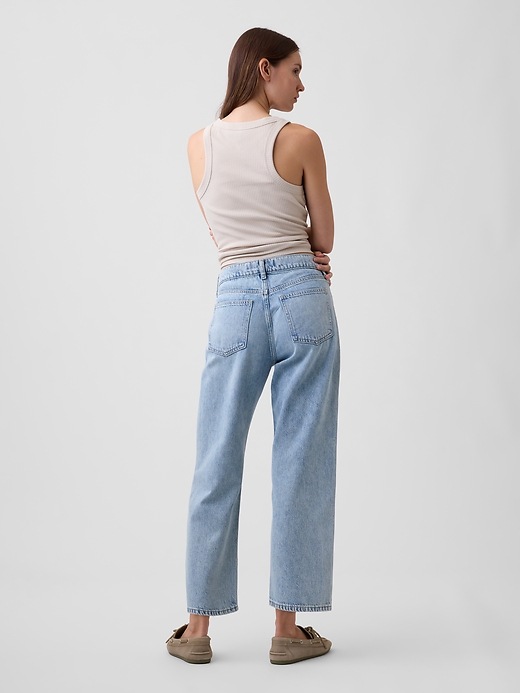 Image number 4 showing, Mid Rise SuperSoft Relaxed Straight Crop Jeans