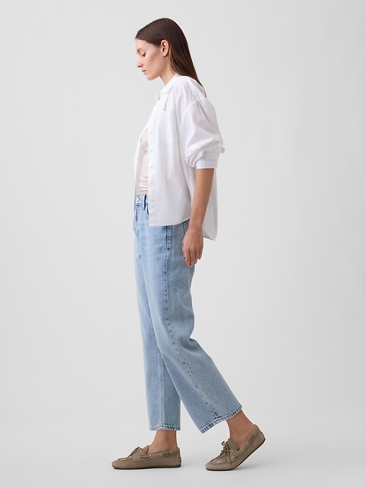 Image number 3 showing, Mid Rise SuperSoft Relaxed Straight Crop Jeans