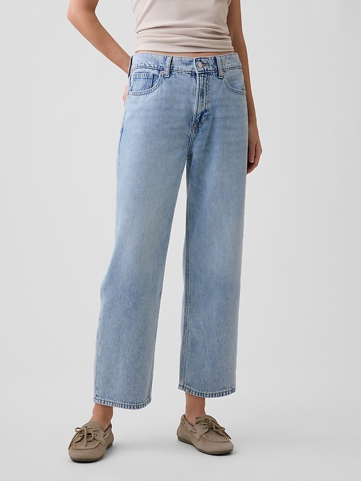 Image number 2 showing, Mid Rise SuperSoft Relaxed Straight Crop Jeans