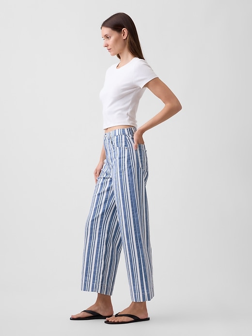 Image number 3 showing, High Rise Stripe Wide-Leg Crop Jeans
