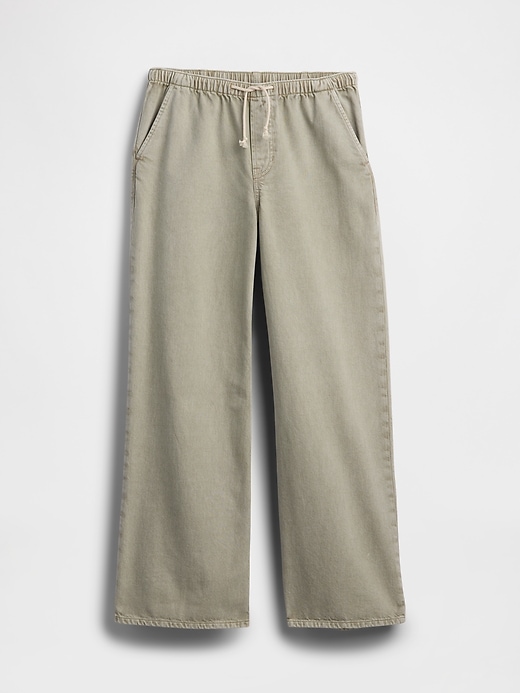 Image number 7 showing, Mid Rise Pull-On Wide-Leg Jeans