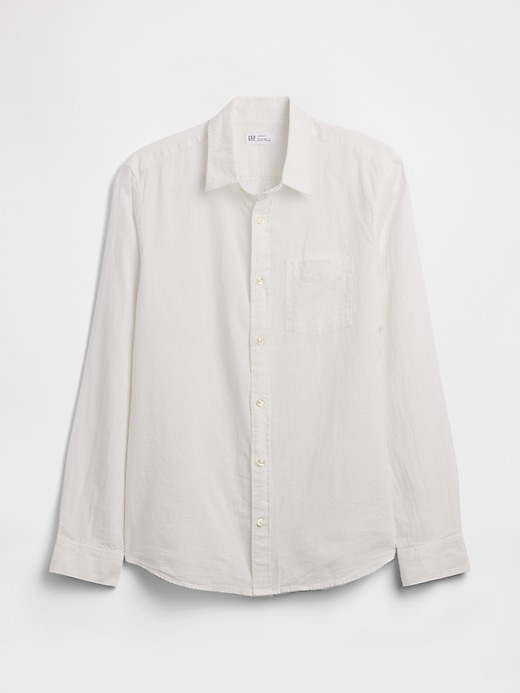 Image number 4 showing, Linen-Blend Shirt in Standard Fit