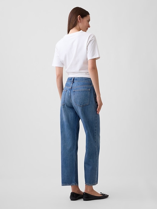 Image number 4 showing, Mid Rise SuperSoft Relaxed Straight Crop Jeans