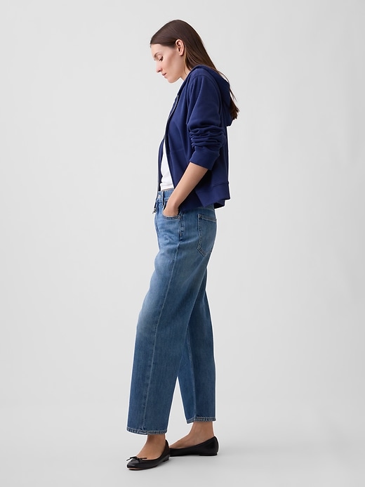 Image number 3 showing, Mid Rise SuperSoft Relaxed Straight Crop Jeans