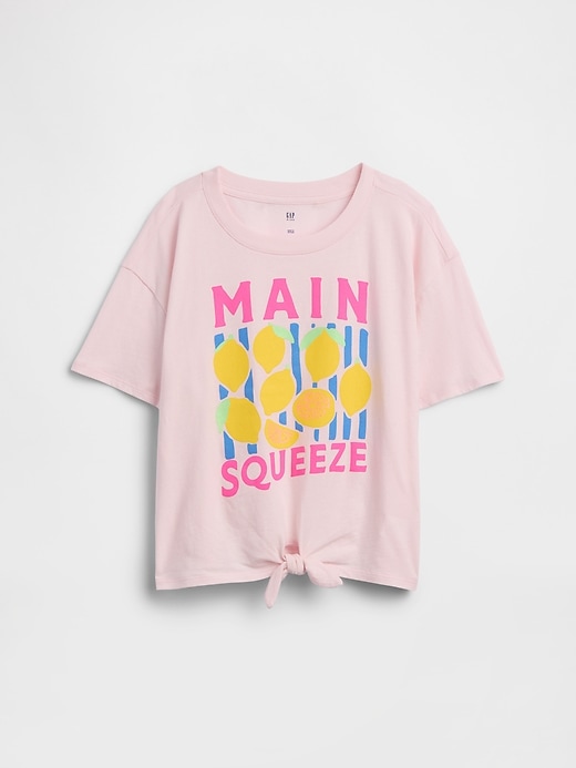 Image number 1 showing, Kids Oversized Knot-Tie Graphic T-Shirt