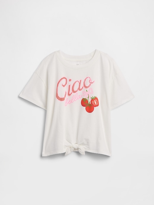 Image number 1 showing, Kids Oversized Knot-Tie Graphic T-Shirt