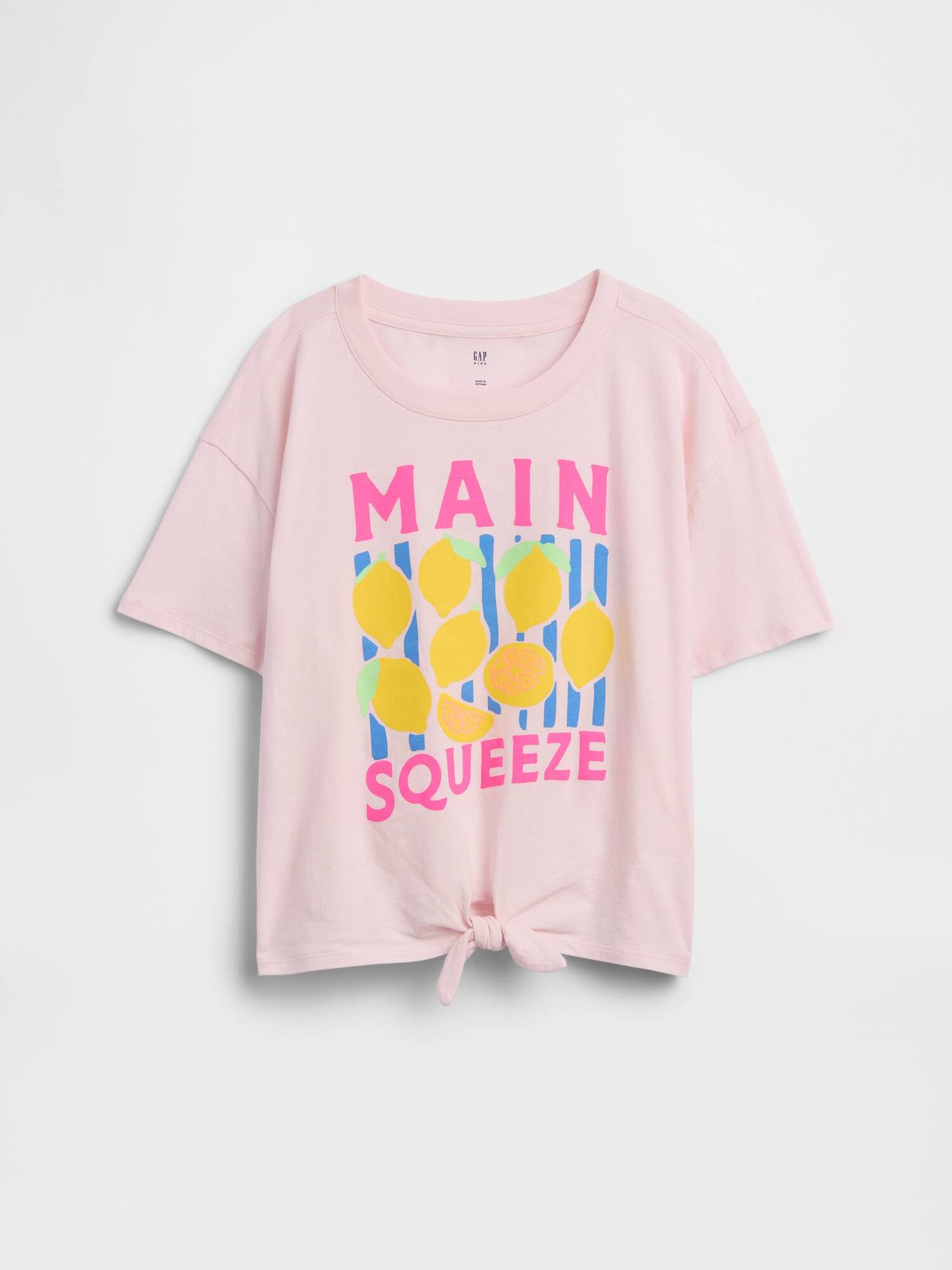 Kids Oversized Knot-Tie Graphic T-Shirt