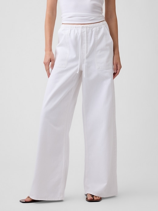 Image number 2 showing, Mid Rise Soft Pull-On Wide-Leg Jeans