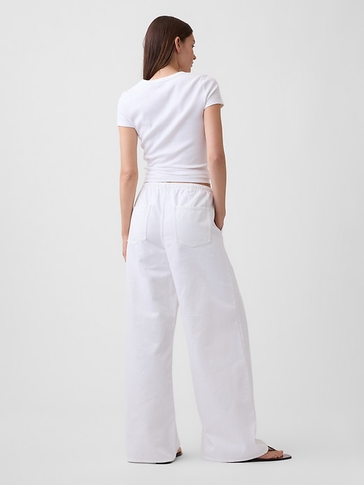 Image number 4 showing, Mid Rise Soft Pull-On Wide-Leg Jeans