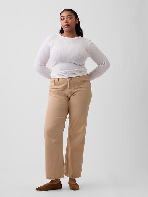 Image number 5 showing, Mid Rise Relaxed Straight Jeans