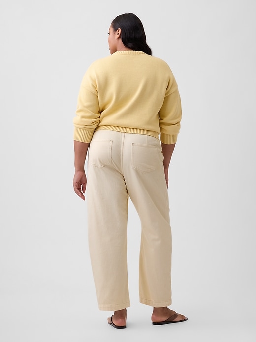 Image number 6 showing, Mid Rise Pull-On Barrel Jeans