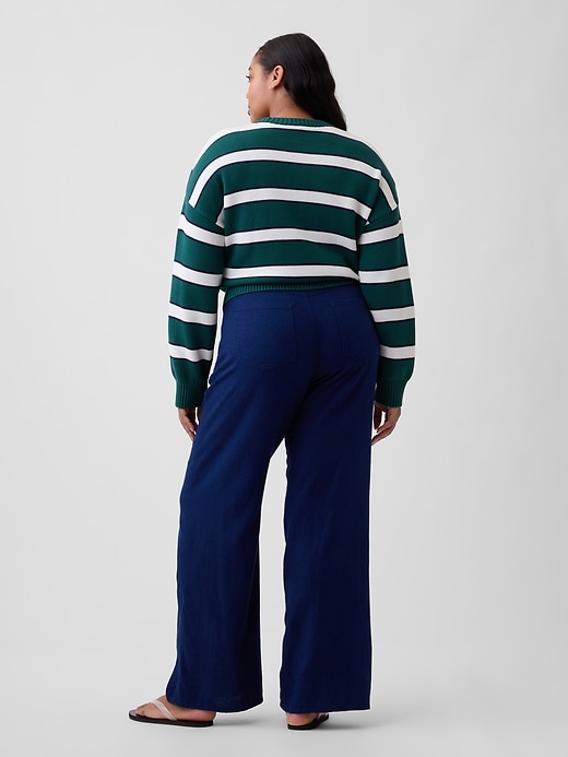 Image number 6 showing, High Rise Linen-Blend Wide-Leg Pants