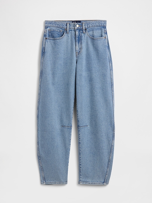 Image number 7 showing, High Rise Barrel Jeans