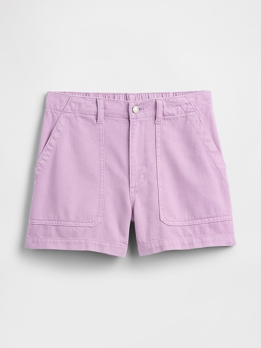 Image number 7 showing, 4" High Rise Denim Utility Shorts