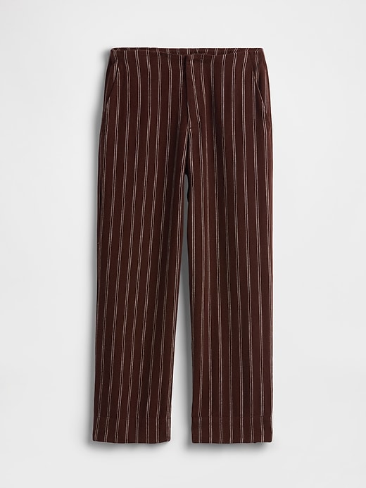 Image number 7 showing, High Rise Linen-Blend Straight Crop Pants