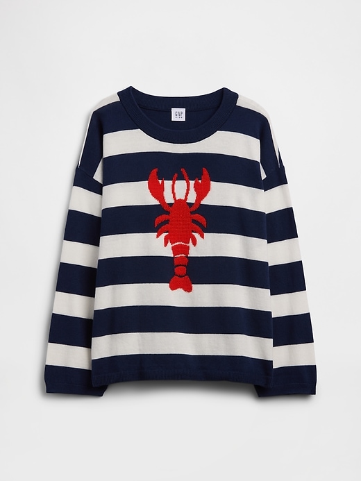 Image number 1 showing, Kids Oversized Stripe Crewneck Sweater