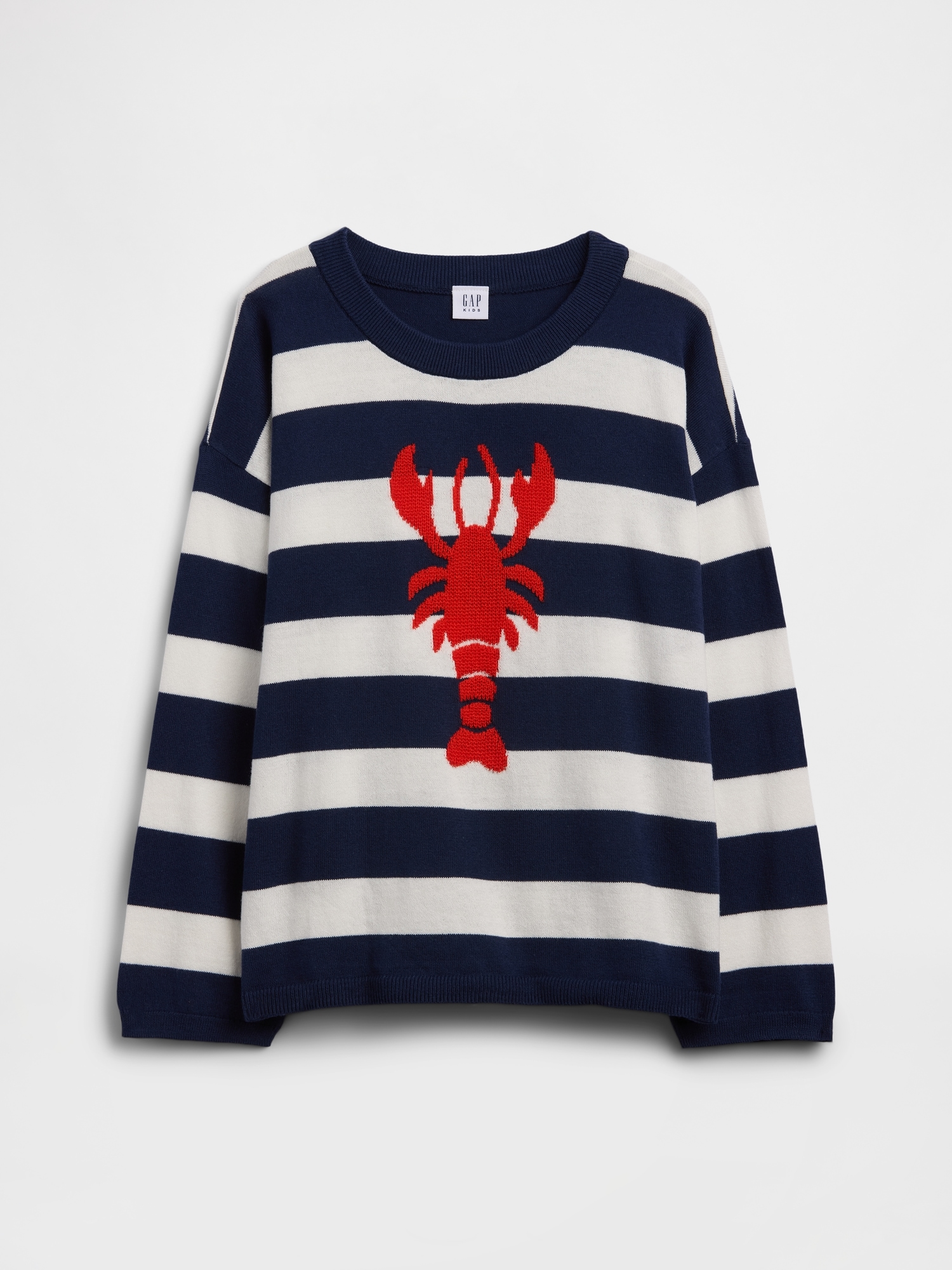 Kids Oversized Stripe Crewneck Sweater
