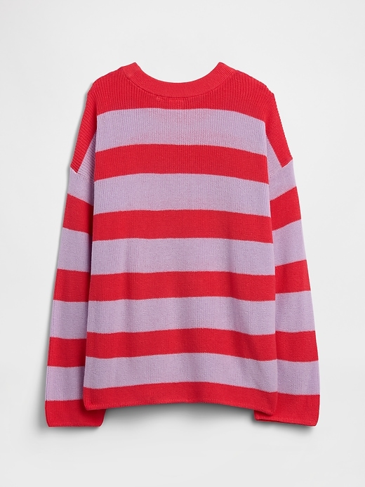 Image number 2 showing, Kids Oversized Stripe Crewneck Sweater