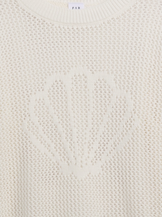 Image number 3 showing, Kids Relaxed Crochet Crewneck Sweater