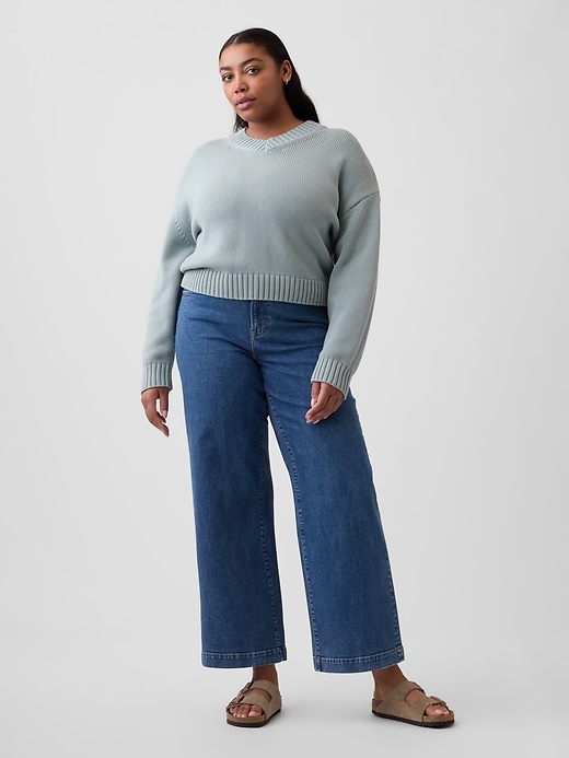 Image number 5 showing, High Rise Wide-Leg Crop Jeans