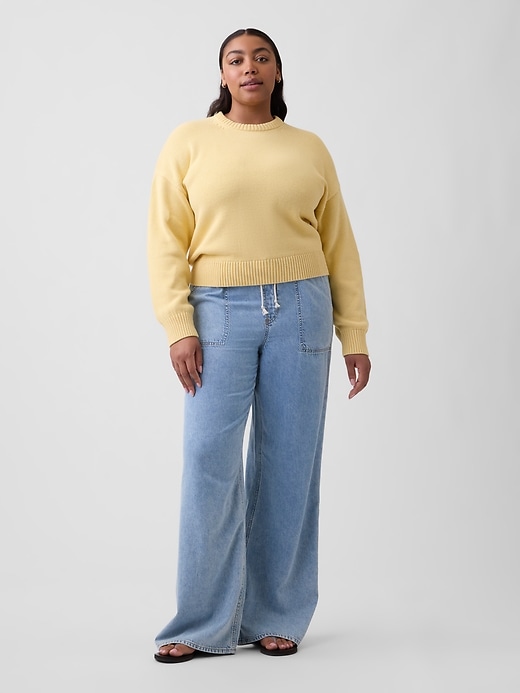 Image number 5 showing, Mid Rise Soft Pull-On Wide-Leg Jeans