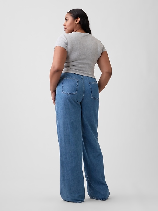 Image number 6 showing, Mid Rise Pull-On SuperLight Wide-Leg Jeans