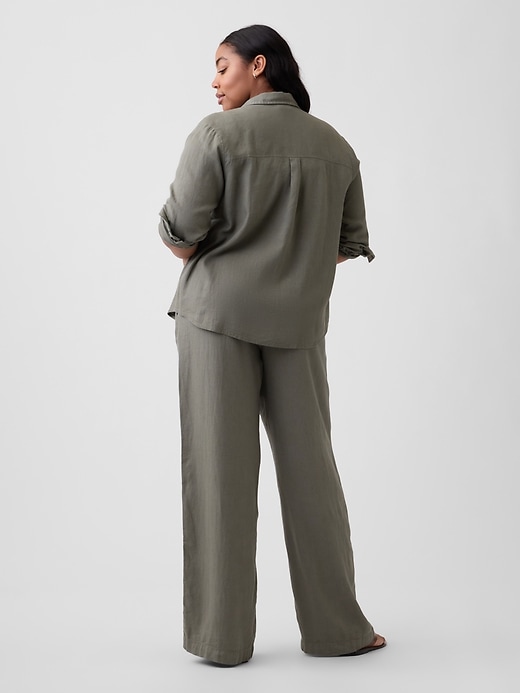 Image number 6 showing, Relaxed Linen-Blend Wide-Leg Pants