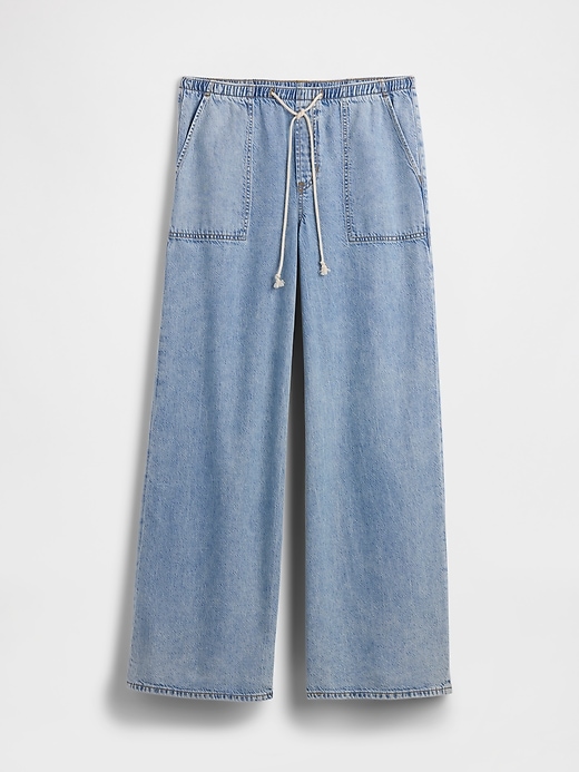 Image number 7 showing, Mid Rise Soft Pull-On Wide-Leg Jeans