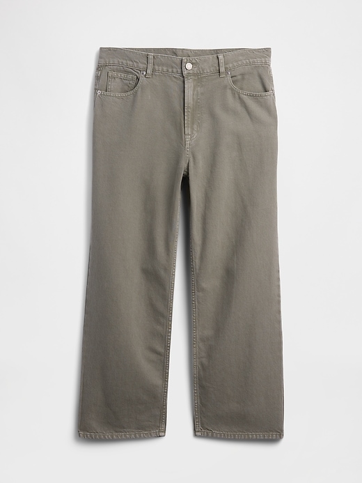 Image number 7 showing, Mid Rise Relaxed Straight Crop Jeans