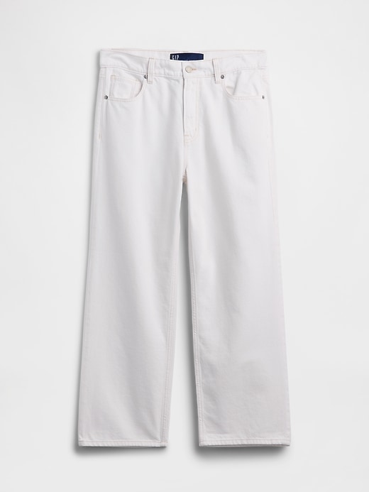 Image number 7 showing, Mid Rise Relaxed Straight Crop Jeans