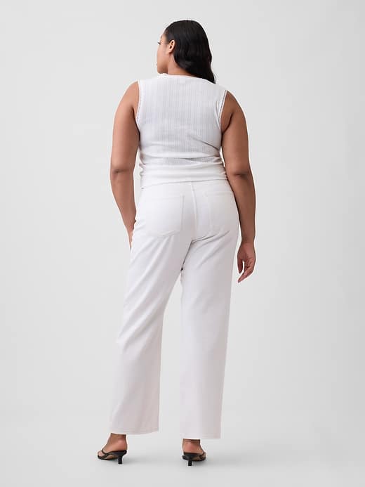 Image number 6 showing, Mid Rise Relaxed Straight Crop Jeans