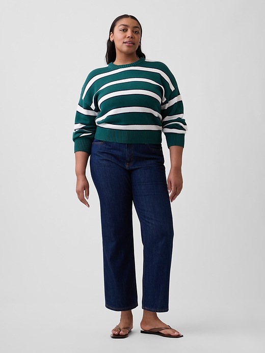Image number 5 showing, Mid Rise SuperSoft Relaxed Straight Crop Jeans