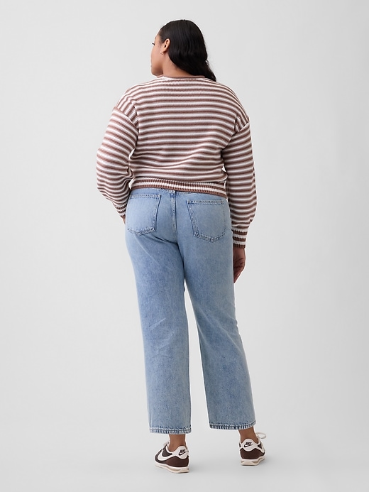 Image number 6 showing, Mid Rise SuperSoft Relaxed Straight Crop Jeans