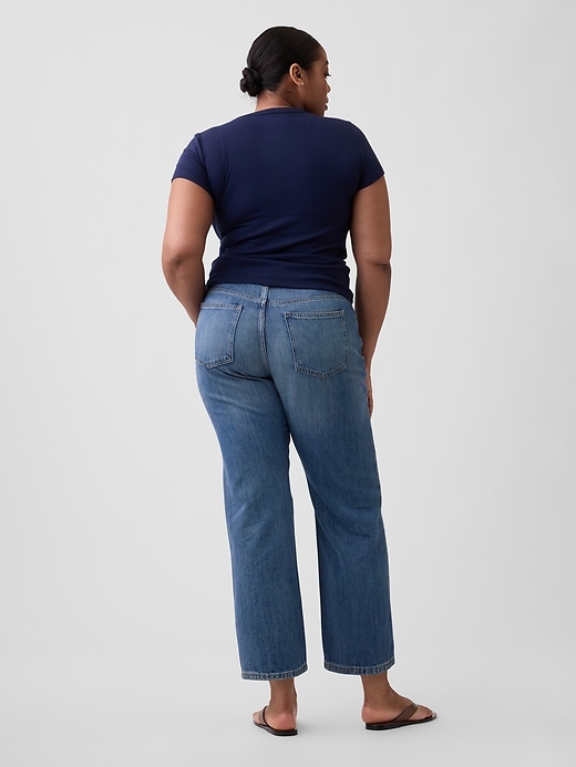 Image number 6 showing, Mid Rise SuperSoft Relaxed Straight Crop Jeans