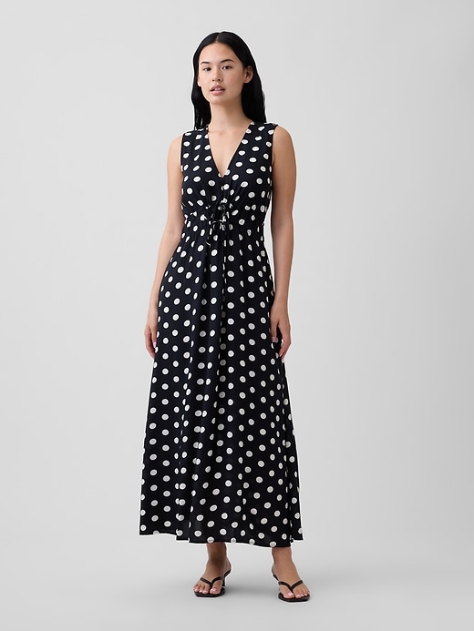 Image number 1 showing, Sleeveless Tie-Front Maxi Dress