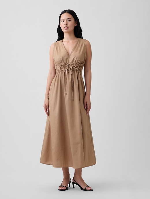 Image number 1 showing, Sleeveless Tie-Front Maxi Dress
