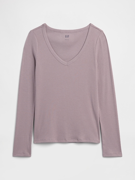 Image number 5 showing, Ribbed V-Neck T-Shirt