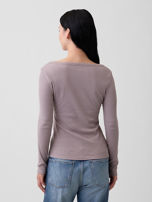 Image number 2 showing, Ribbed V-Neck T-Shirt