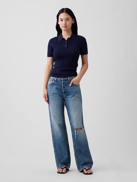 Image number 3 showing, Ribbed Sweater Polo Shirt