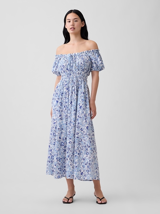 Image number 1 showing, Puff Sleeve Maxi Dress