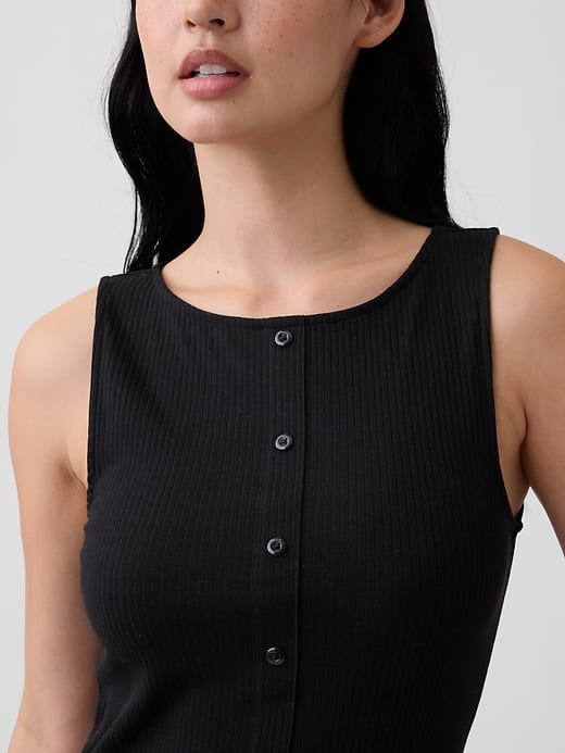 Image number 4 showing, Ribbed Button-Up Top