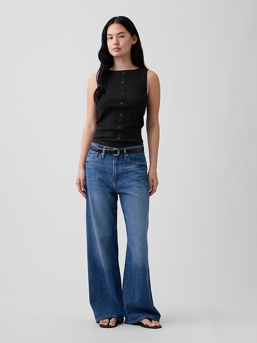 Image number 3 showing, Ribbed Button-Up Top