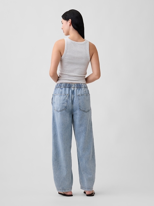 Image number 4 showing, Mid Rise SuperSoft Pull-On Barrel Jeans